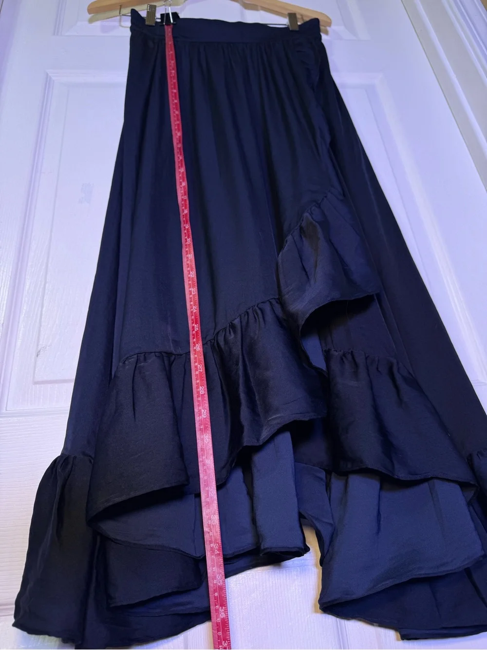 Maje Navy Ruffled High-Low Skirt - Picture 4 of 8